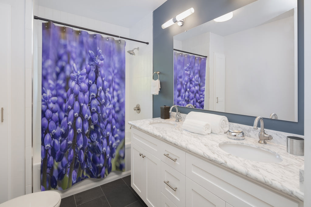 Blue Grape Hyacinth Shower Curtain