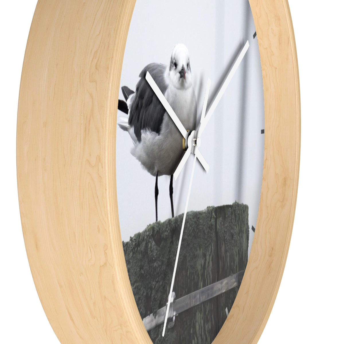 Gull on a Piling Wall clock