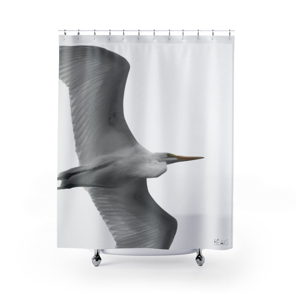 Elegant Egret Shower Curtain