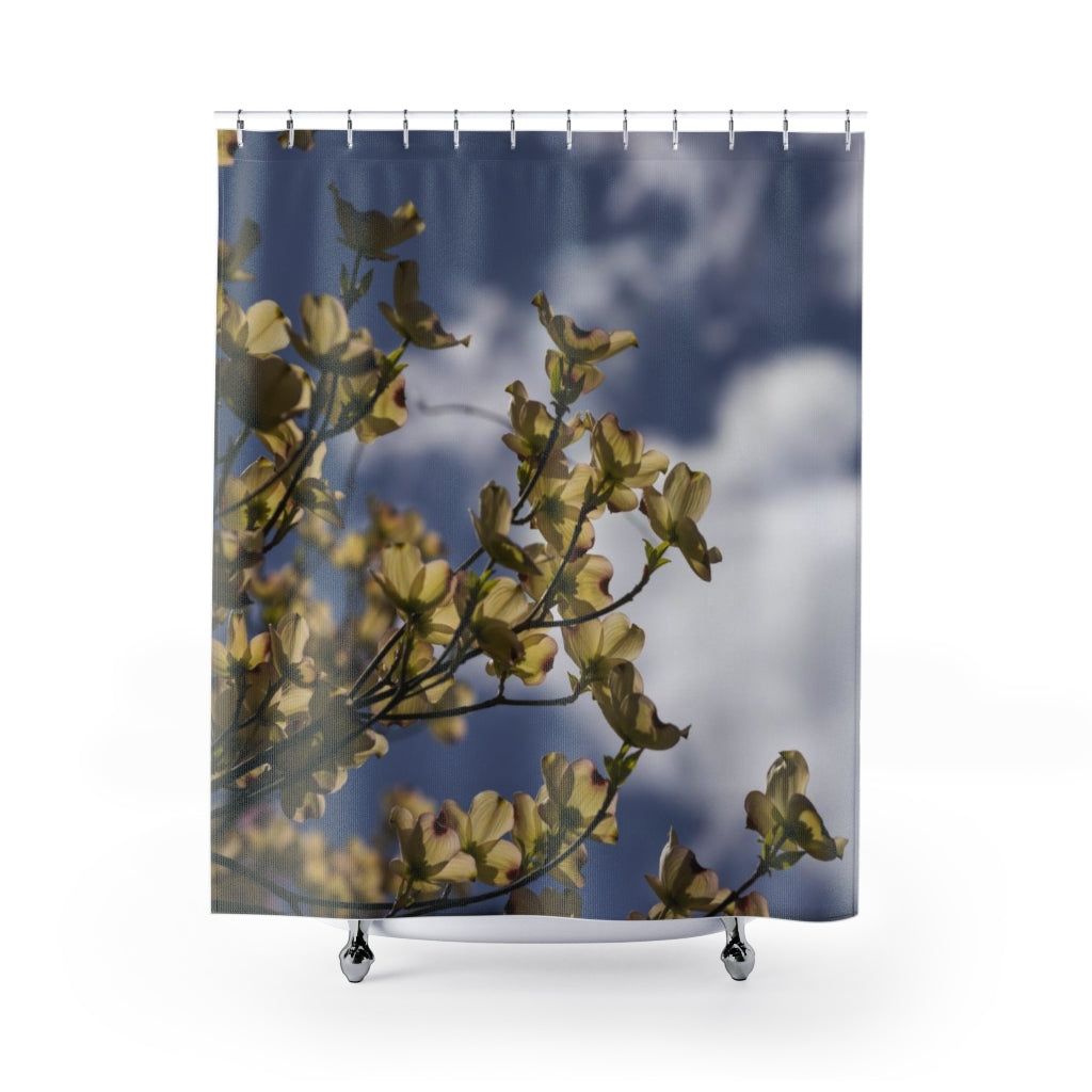 Yellow Flowering Tree Shower Curtain
