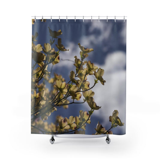 Yellow Flowering Tree Shower Curtain