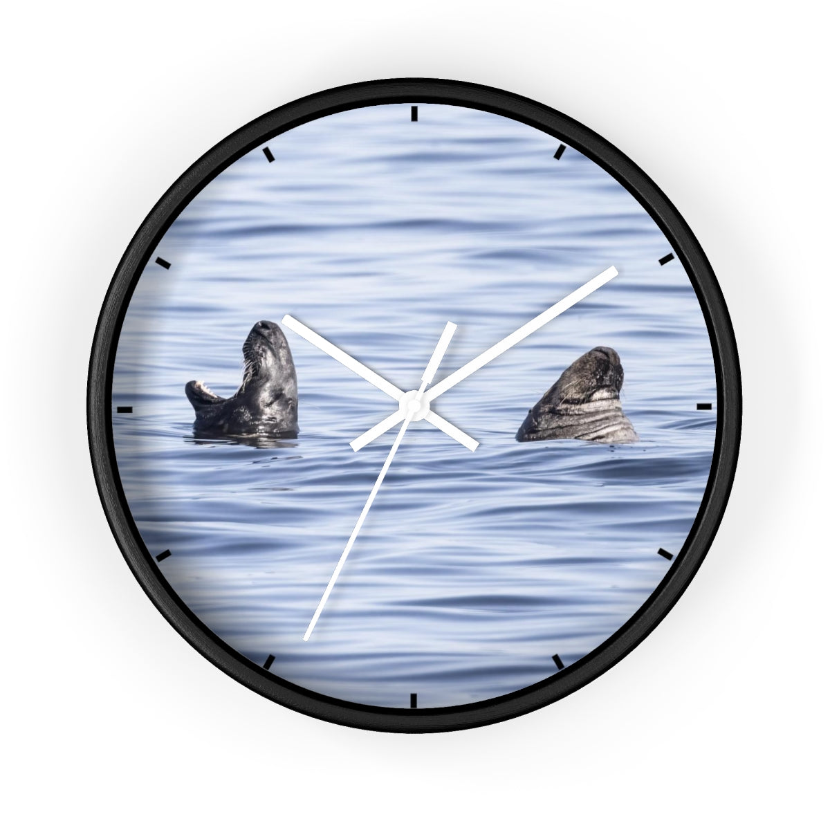 Happily Married Seal Couple Wall clock