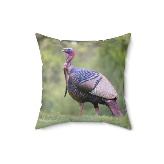 Thanksgiving Turkey Faux Suede Pillow