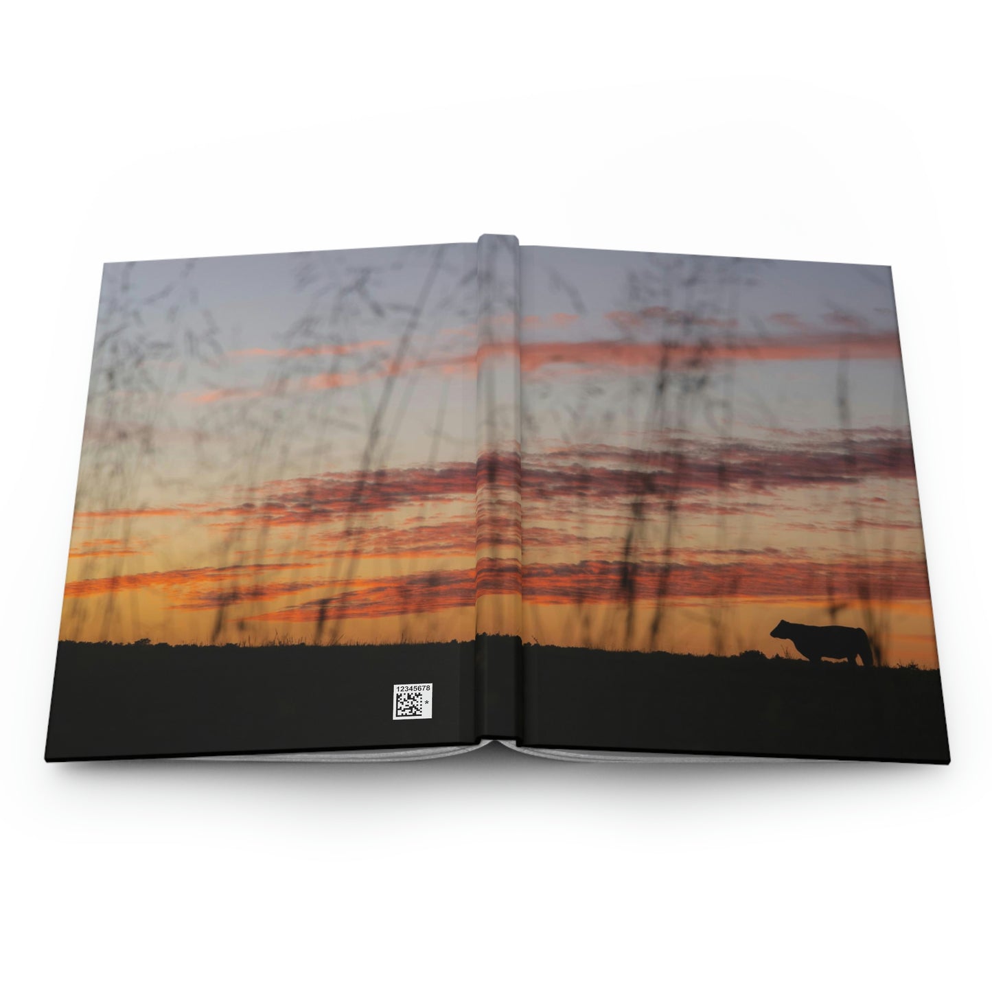 Cow Enjoying the Sunset Hardcover Journal Matte