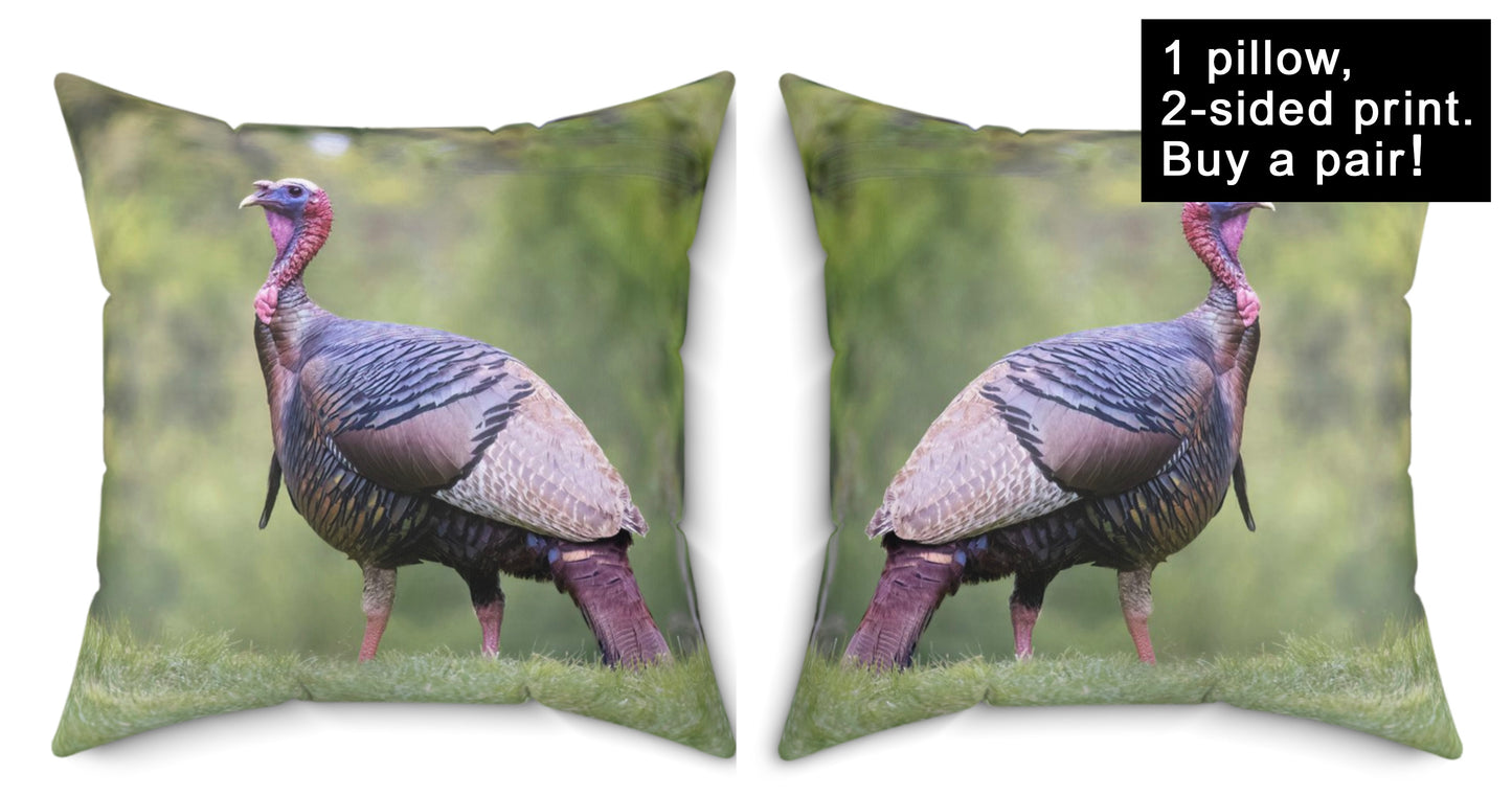 Thanksgiving Turkey Faux Suede Pillow