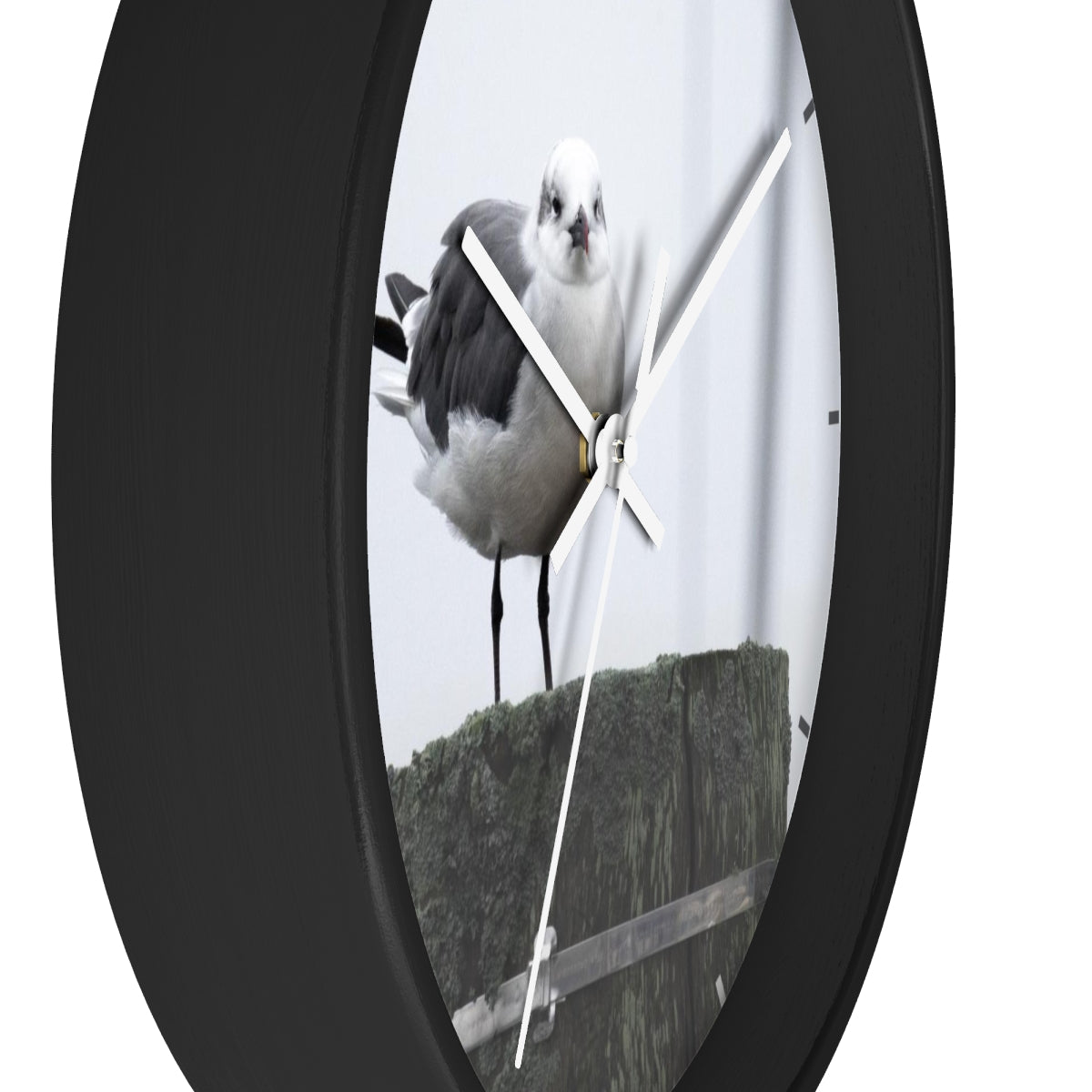 Gull on a Piling Wall clock