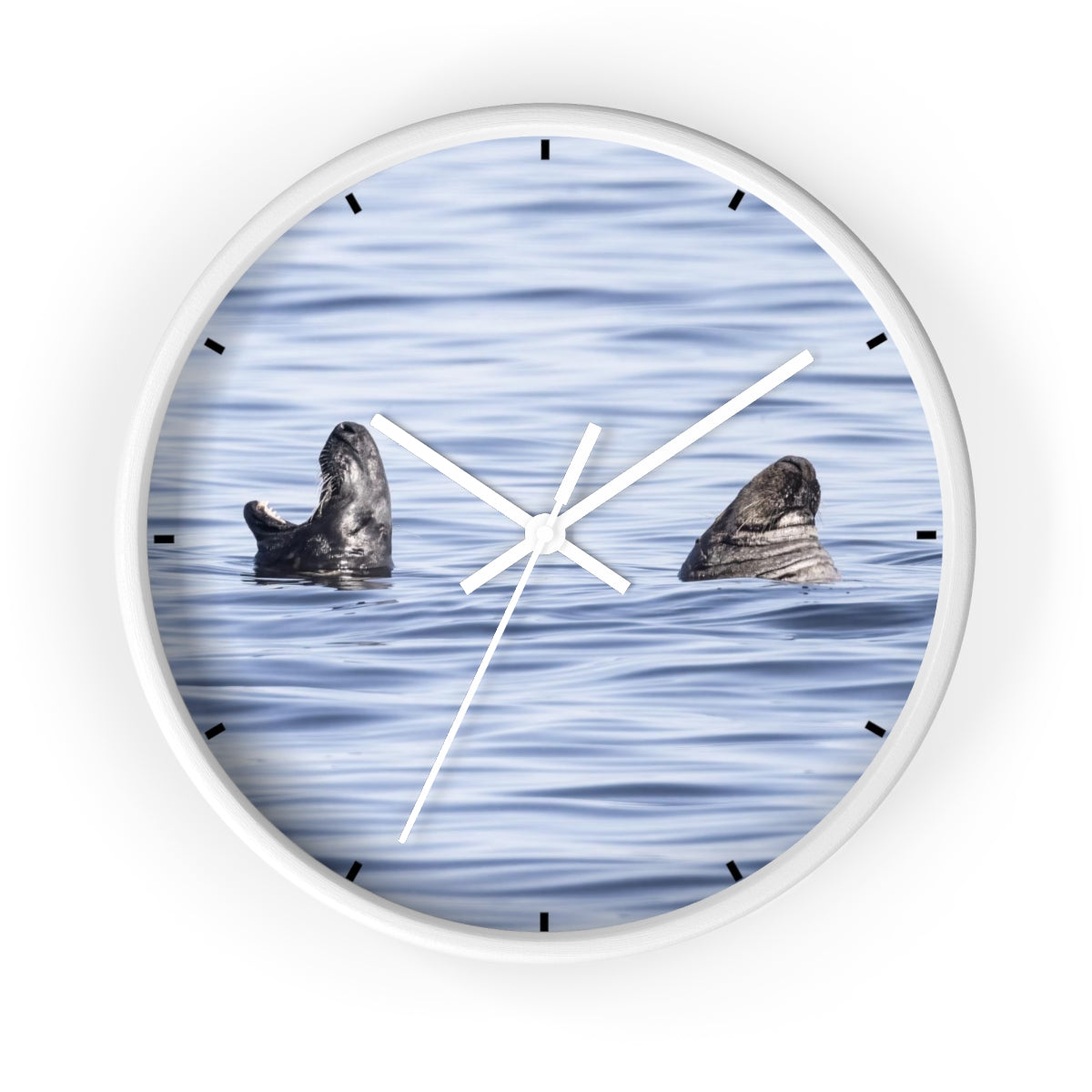 Happily Married Seal Couple Wall clock